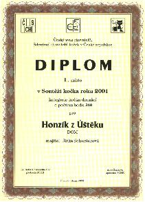Diplom ze soute Koka roku 2001